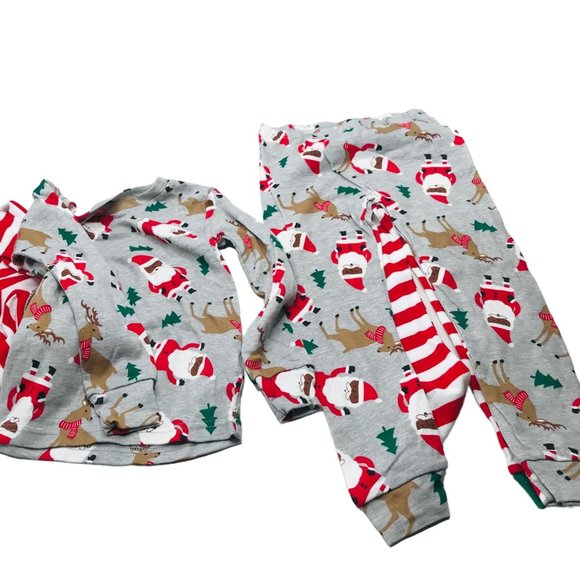 2 Set Pack 4 Piece Just One You Made By Carter's Boy's 4T Dark Santa Pajama New - Picture 2 of 16